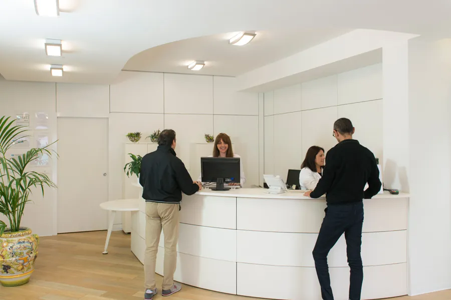 Reception e sala d'attesa del centro Fisioter